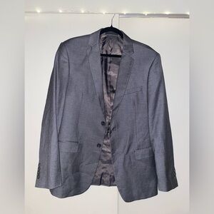 Gianni Uomo Gray Blazer Suit Jacket | 38R | Purple Lining | Two-Button